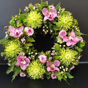 Wreath - Green & Pink
