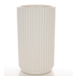 Ceramic White Ribbed Vase 24cm +$24.95