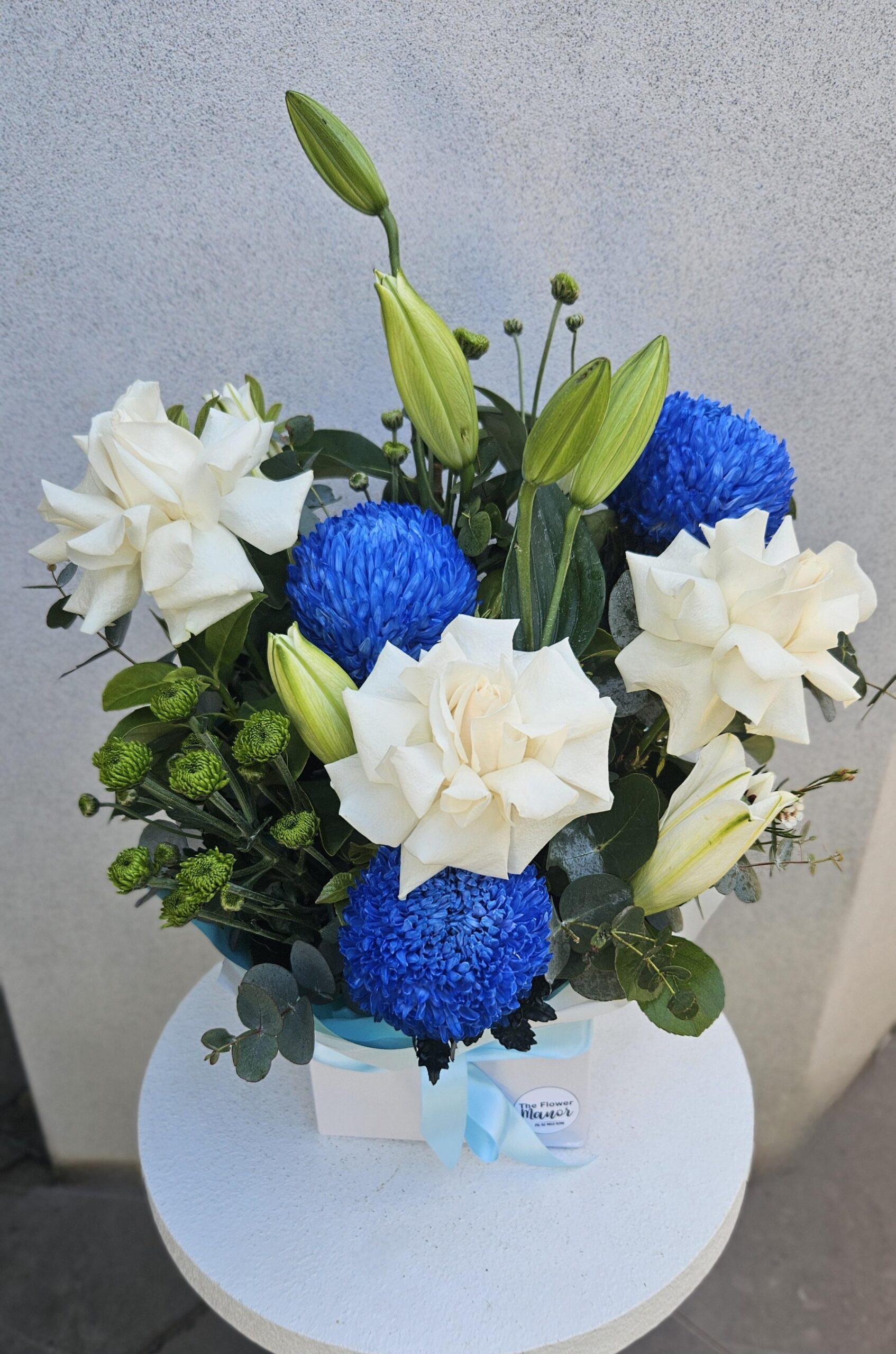 Blue & White flower arrangement